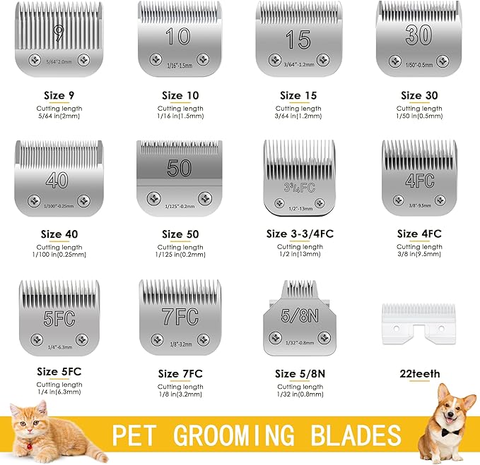 Pet Grooming Clipper Replacement Blades, Detachable Blade Compatible with andis/wahl/Oster Dog Clippers (S50-2PCS)