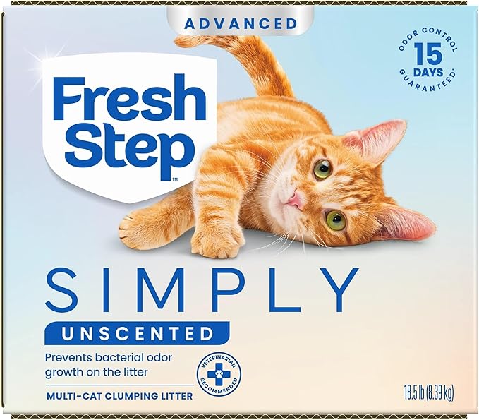 Fresh Step Clumping Cat Litter, Advanced, Unscented, 18.5 lbs (Package May Vary)