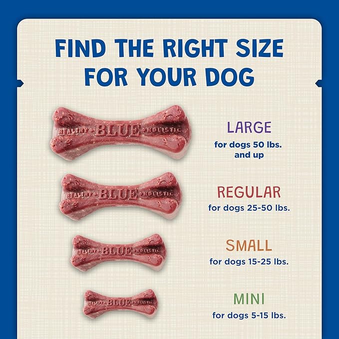 Blue Buffalo Dental Bones Mini Natural Dental Chew Dog Treats Bag, 12oz. Bag