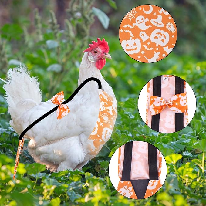 3 Pcs Chicken Diapers for Hens, Pet Duck Diapers with Bow Tie, Washable Duck Clothes & Poultry Accessories (Suitable for Chickens Weighing 1.1 to 3.3 lb)
