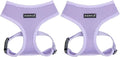 Puppia Soft Dog Harness No Choke Over-The-Head Triple Layered Breathable Mesh Adjustable Chest Belt and Quick-Release Buckle, Violet, Medium (Pack of 2)