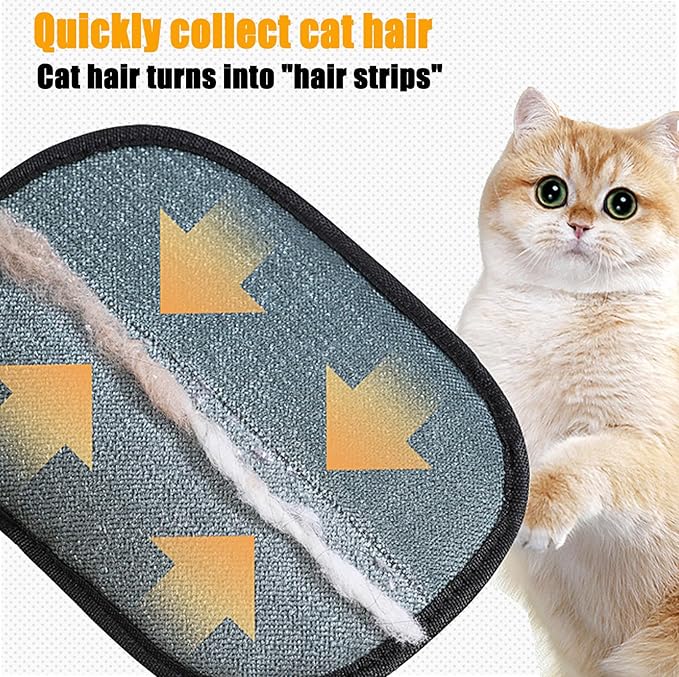 Pet Hair Removal Glove, Electrostatic Gloves Pet Hair, Reusable Electrostatic Pet Cat Dog Hair Remover Grooming Glove, 1/2 Pcs Static Pet Hair Removal Gloves for Couch, Furniture, Carpet, Curtain (1)