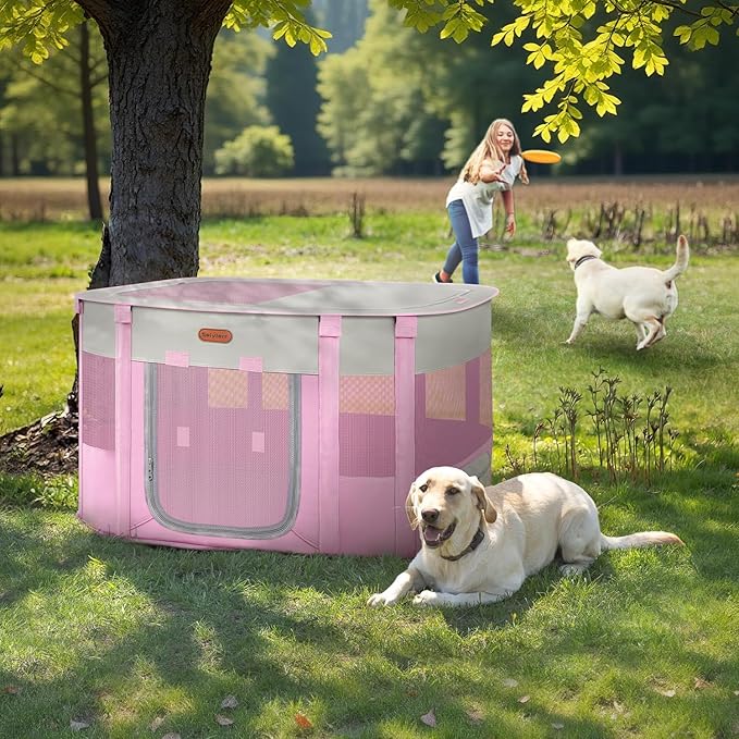 Foldable Pet Playpen - Cat & Puppy Playpen, Travel Dog Crate with Carrying Case, Cat Tent Dog Pen for Outdoor Camping Use
