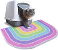 Unicorn Catcher Cat Litter Mat Quality Litter Box Mat Large Non-Slip Cat Litter Mat Litter Trapping Mat Soft Kitty Litter Mat Compatible Two Litter Boxes Cat Products Easy to Clean,Pink,M