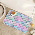 Pink Mermaid Scale Pet Feeding Mat,Absorbent Quick-Dry Cat Dog Food and Water Bowl Mats,Non-Slip Rubber Backing Mat,Cat Dog Accessories Supplies 12"x20"