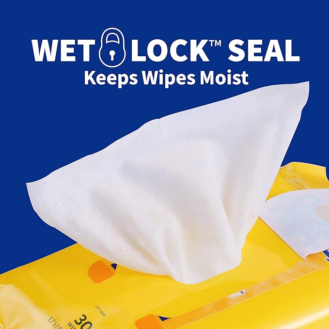 Wet Ones for Pets Deodorizing Multi-Purpose Dog Wipes with Baking Soda Dog Deodorizing Wipes for All Dogs in Tropical Splash Scent, Wipes with Wet Lock Seal Pouch Dog Wipes(Pack of 2,30 Count)