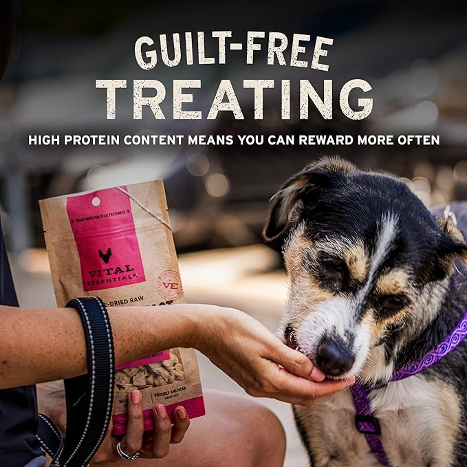Vital Essentials Freeze Dried Dog Treats | Rabbit Bites, Single Protein | Premium Quality | Grain Free Training Treats for Dogs, 5 oz Bag