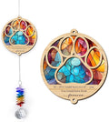 2 Layered Ornament Suncatcher - Pet Memorial Suncatcher - Dogs Sympathy Hanging Ornament - Paw Ornament for Loss of Pet - Mother's Day Father's Day Birthday Gifts for Dog Lover