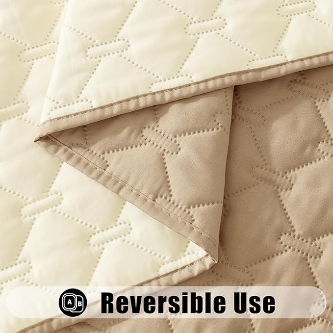Smiry Waterproof Dog Bed Cover Blanket, Soft Reversible Pet Blanket, Washable Leakproof Cats Dogs Couch Cover for Sofa, Couch, Furniture (30x70 Inch, Camel/Beige)