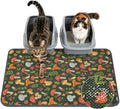 Unicorn Catcher 33X22in Cat Litter Mat Machine Washable Soft 3D Air Mesh Litter Box Rug Non-Slip Backing Quick Dry Scatter Control for Paws,Green Mushrooms
