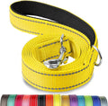 Joytale Dog Leash, 5 FT Double-Sided Reflective, Padded Handle Nylon Heavy Duty Leashes for Medium & Large Dogs Walking, Yellow