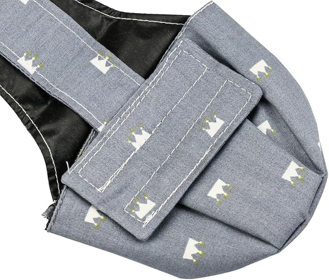 BestParts Adjustable Diaper Waterproof Reusable Diapers, Cloth Diaper Wearable Poultry for Farm Pet Goose, Pet Duck,Pet Chicken, (Grey Crown, L(3.31-8.82pounds), 1, Count)