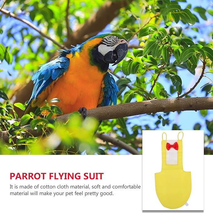 PRETYZOOM Parrot Bird Diaper Cotton Breathable Washable Flight Clothes Pet Bird Incontinence Protector Suitable for Cage and Travel in Large Size