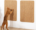 Conlun Cat Scratcher Mat,Sisal Cat Scratch Pad with Hook&Loop Tape,Wall Floor Kitten Scratching Pads Rug for Indoor,Furniture Protector for Couch&Carpets&Sofas,Kitty Bithday Gifts,Medium,Brown,2 Pack