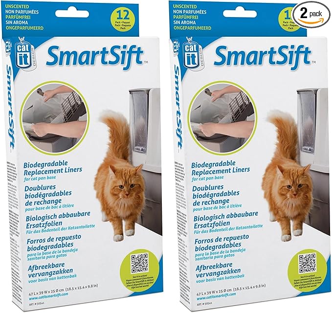 Catit Replacement Liner for Smartsift Base 12 count (Pack of 2)