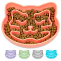 Snuggli Slow Feeder Cat Bowl | Cat Puzzle Feeder for Slow Eating, Mental Enrichment, Digestion, & Bloat Relief | Non-Slip Silicone, Dishwasher Safe, 1 Cup (Coral)