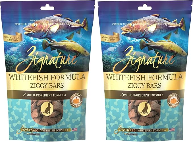 Zignature Whitefish Limited Ingredient Formula Biscuit Dog Treats 12oz (Pack of 2)