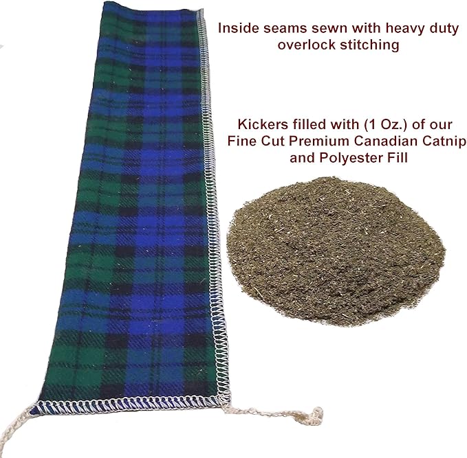 Refillable 15" Catnip Cat Kicker Toy Filled with 1 oz Canadian Catnip, Turquoise