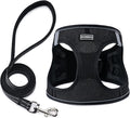 BOOMIBOO Dog Harness with Leash Set, No Pull Adjustable Reflective Step-in Puppy Pet Vest Harnesses for Small Medium Large Dogs and Cats,Black L