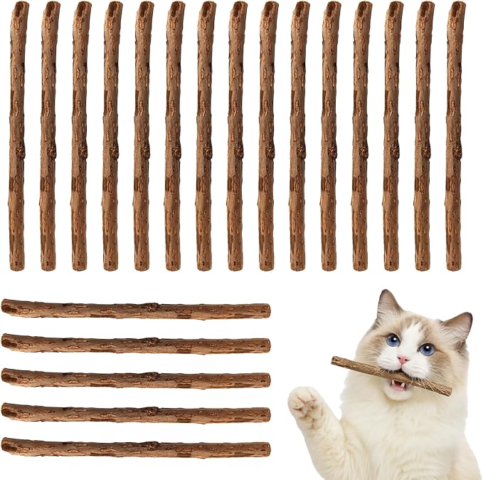 20-Pack Premium Natural Silvervine Chew Sticks for Cats & Kittens – Dental Care Lick Treats