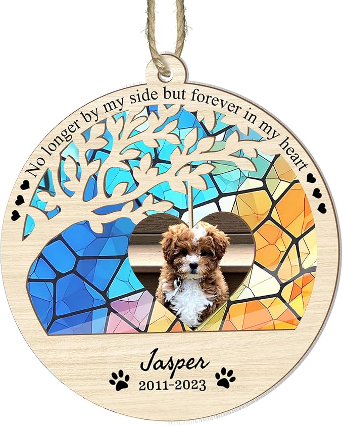 Personalized Dog Ornaments,Loss of pet Sympathy Gift, Picture for Christmas Tree Dog