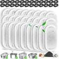Cat Water Fountain Filters Replacement, 24 Pcs Pet Water Fountain Filter with 24 Pcs Foam Sponges for 67oz/2L & 108oz/3.2L Stainless Steel Pet Cat Water Fountain Dispenser Filters