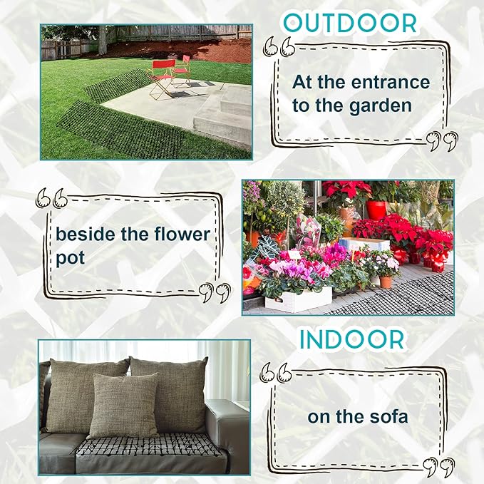 Zopeal 6.5ft Cat Repellent Mat with 8 Ground Stakes 8 Zip Ties, Spikes Deterrent Mat Keep Dog Off Couch for Indoor Outdoor Keep Pet Off Yard Garden, 79 x 12 Inch/1 Roll