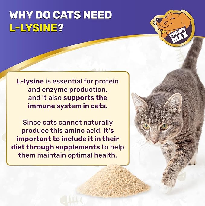 L Lysine for Cats & Kittens Helps with Watery Eyes, Sneezing, Cough, Runny Nose – Natural Cat Antibiotic Supplement with Taurine, Vitamins for Eye Function & Immune Support – Chicken Flavor – 2 oz