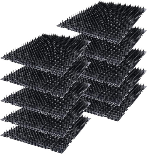10 Packs Scat Mat for Cats, 13X16 inches Pet Deterrent Spikes, Indoor Outdoor Humane Cat Repellent Fence (Black)