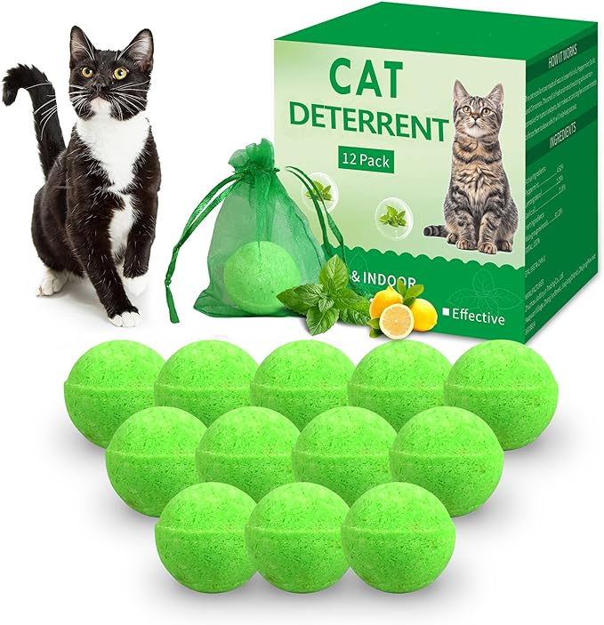 12 Pack Cat Deterrent Outdoor Indoor, Natural Deterrent for Yard, Keep Cat Away