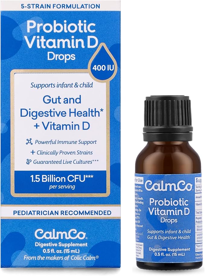 Colic Calm Gripe Water (2oz) & CalmCo Infant & Child Probiotic Drops (0.54oz) Combo Pack