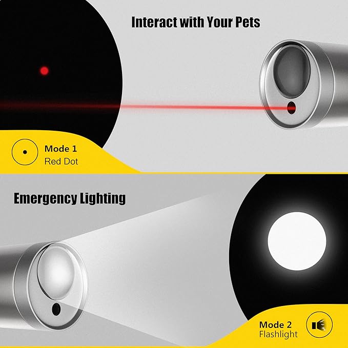 FYNIGO 2 Pcs Interactive Cat Toys for Indoor Cats | 2 Modes & AA Battery Classic Type | Cat Toys for Bored Indoor Adult Cats Dogs Kittens Chase Exercise