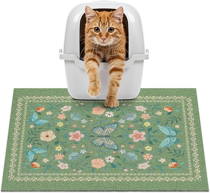 Unicorn Catcher 24x15 inches Cat Litter Mat Non-Slip Bottom Litter Box Mat Urine-Proof Soft Litter Mat for Cats Waterproof Pads Protects Floors Cat Mat for Litter Box