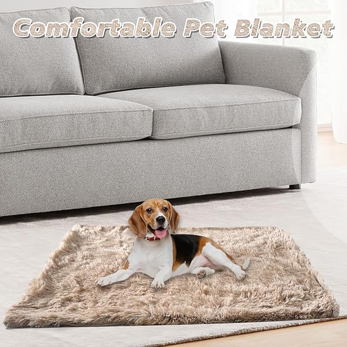 PJYuCien Fluffy Fleece Calming Pet Throw Blanket, Super Soft and Warm for Indoor Cats and Dogs, Large 30" * 40", Machine Washable, Puppy Bed (Brown)