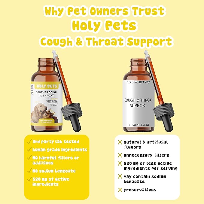 Cough Medicine for Dogs & Cats, Respiratory Infection Support - Sneezing Relief & Kennel Cough Treatment - Pet Asthma Support - Made with Natural Ingredients in The USA