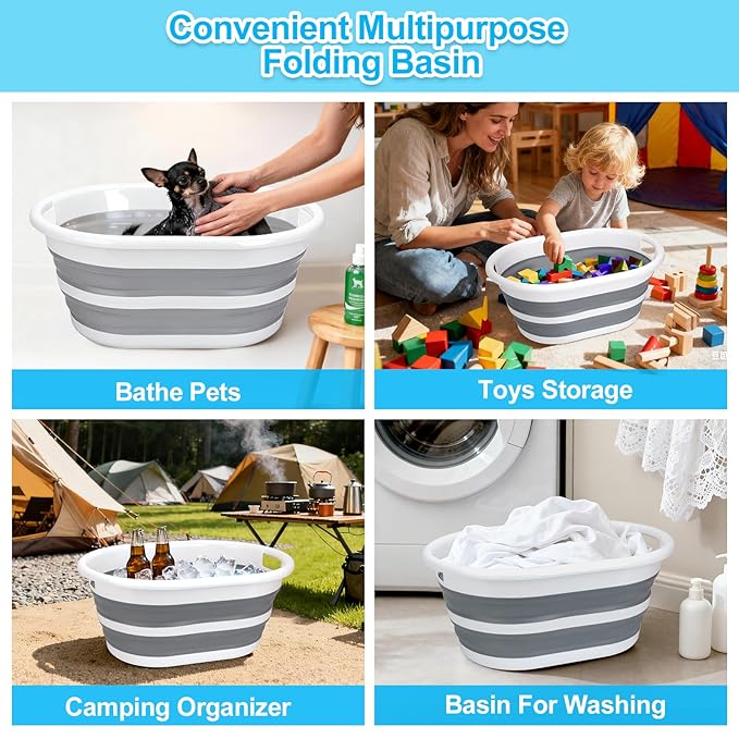 ddLUCK Multi-Functional Collapsible Pet Bathtub, Cat Bathtub Portable Indoor Outdoor Foldable Washing Tub Bathing Tub Small Pets Bathtub for Puppy Small Cats