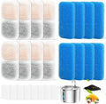 8 Sets Cat Water Fountain Filter Compatible with oneisall 67oz/2L Stainless Steel Cat Water Fountain, Activated Carbon Ion Resin Food Grade PP Cotton, Fresh and Clean