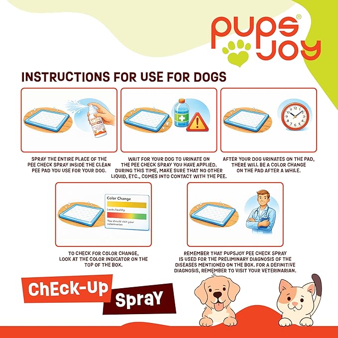 Pet Health Indicator Spray for Cats & Dogs – 50 ml | Urine Color Change Alert for Litter & Pee Pads | Easy Monitoring for Behavior & Wellness | Non-Toxic, Safe Formula