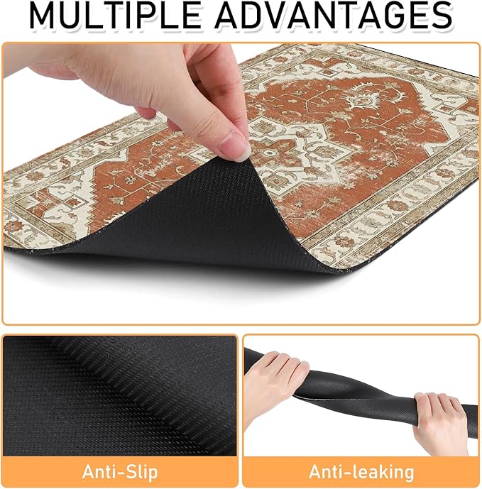 Dog Food Bowl Mat - Absorbent Quick Dry Dog Feeding Mats for Food and Water, Anti Slip Cat Bowl Placemat for Floors, Diatomite Pet Dish Matts Accessories Supplies, Bohemia Style, 16 * 24in