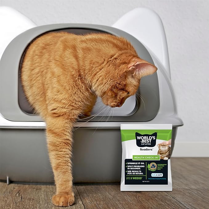 WORLD'S BEST CAT LITTER® Boosters™ Health Check-in™ | Cat Litter Additive for Health Monitoring | UTI Monitoring and Detection with Color Changing Indicator | Vet Approved | Single Packet, 12g