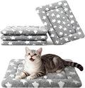 Dog Crate Mat, 4 Piece Reversible Pet Bed, Polyester, Machine Washable, Small Dogs & Cats, Rectangular (Gray Star, 18" L x 14" W x 1.5Th)