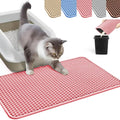 HCY&WLD Cat Litter Mat, Honeycomb Double Layer Cat Litter Trapping Mat, Waterproof Urine Proof Non-Slip, Scatter Control, Less Waste, Easier to Clean (Pink, 35" X 24")