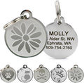 GoTags Playful, Custom Engraved Pet ID Tags, Solid Stainless Steel, Personalized Dog and Cat Pet ID with up to 4 Lines of Text, Cute, Durable and Long-Lasting