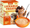Wellix Lickable Cat Treat for Indoor Cats - Salmon Oil & Chicken Flavor Kitten Snacks for Training - Squeezable Cat Treats for Healthy Skin & Coat - 24 Tube Treats for Cats