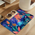Boho Starry Forest Dog Food Mat–Christmas Stocking Absorbent Quick Dry Feeding Placemat for Food and Water Bowls, Non Slip Rubber Backing, Waterproof Pet Supplies for Mess-Free Eating 16"x24"