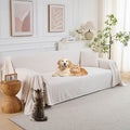 PuTian Couch Cover for Dogs - Waterproof Anti-Scratch Washable Non Slip 3 Cushion Cover Blanket L Shaped Recliner Sectional Arm Chair Sofa Slipcover for Pet Cats Kids, 71''X118'' Creamy White