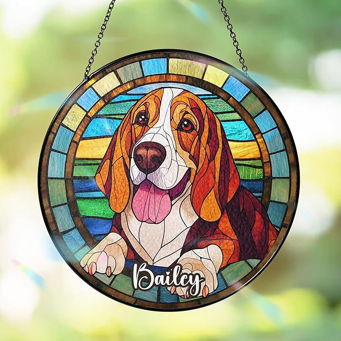Custom Cat Portrait Art Suncatcher Stained Glass Remembrance Gift Cat Indoor Decor Window Hanging Dog Pet Bereavement Keepsake Loss of Pet