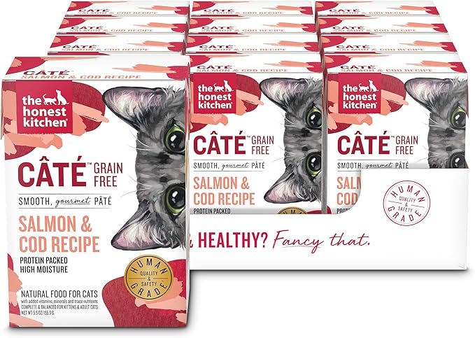 The Honest Kitchen Human Grade Câté™ Grain Free Salmon & Cod Pâté Wet Cat Food, 5.5 oz (Pack of 12)