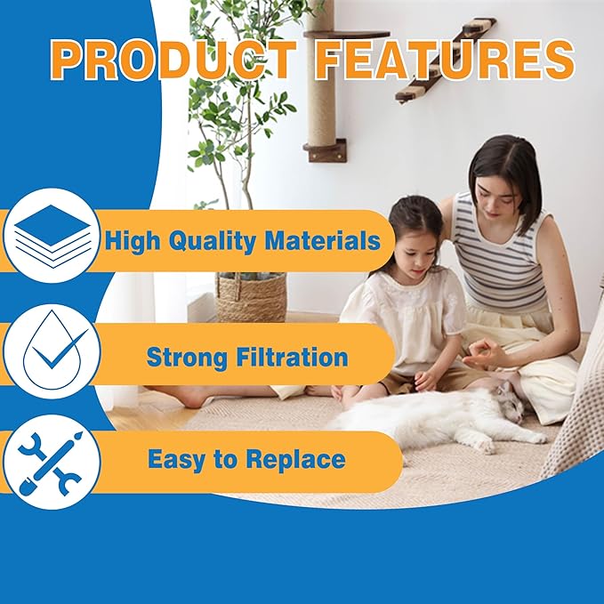 8 Pack Filter Replacement Compatible with Catit Airsift Jumbo/Regular/Smartsift Box, Dual Action Filter to Keep Catit Litter Box Fresh Smell，Cat Litter Box Filters Pads Replacement