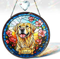 Personalized Pet Portrait Stained Glass Window Hanging, Sympathy Decoration Suncatcher for Loss of Dog, Cat Keepsake Bereavement Gift from Photo, Dog Memorial Suncatcher for Pet Lover, Kid